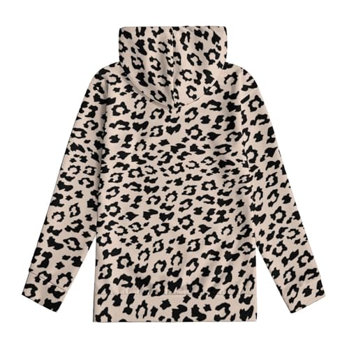 Leopard Pattern Hoodie Teenager Sweatshirt Pullover Hooded Casual Loose Childrens Hooded Sport Shirt Top 7-18 Years4
