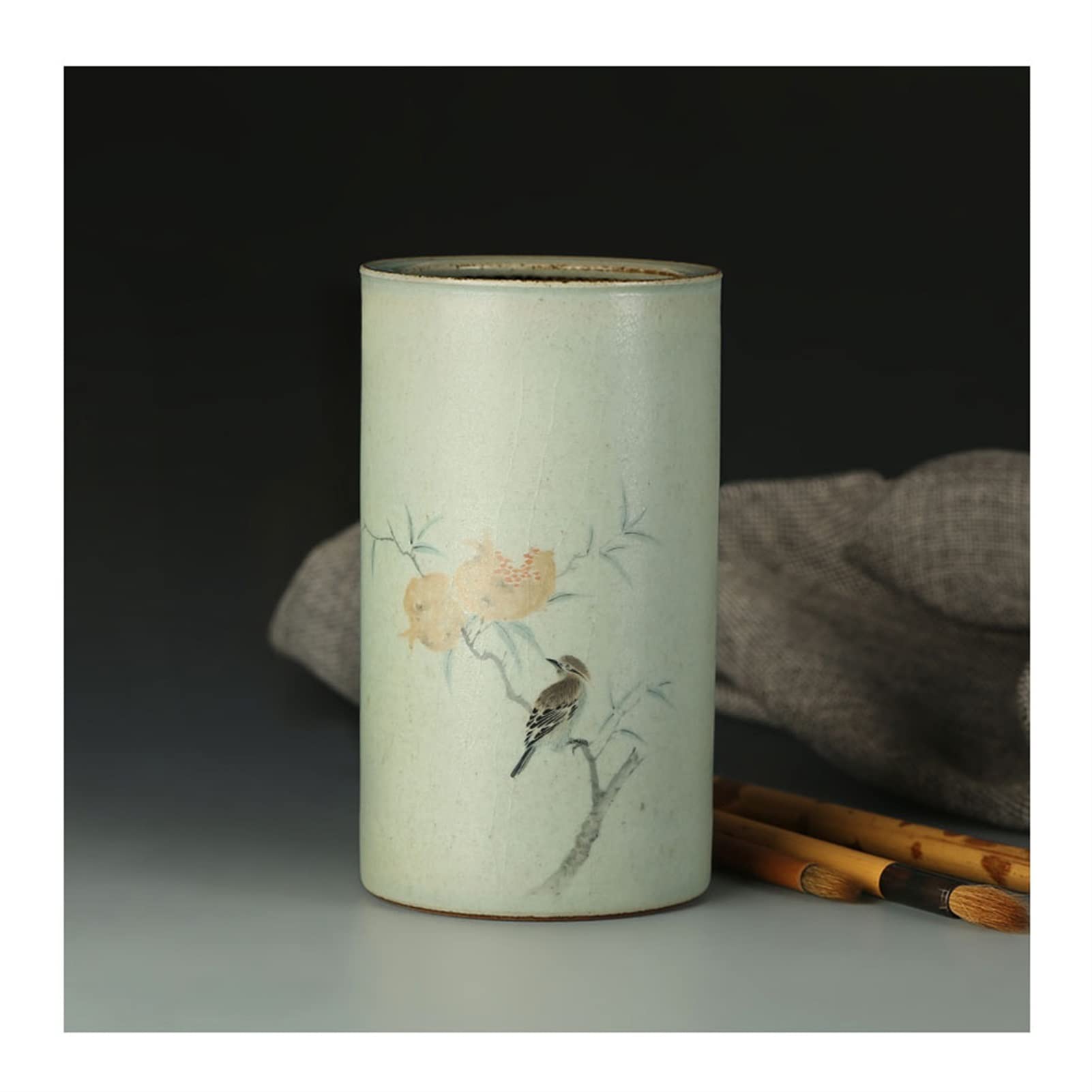 Uchwyt na długopis Uchwyty na długopisy Nowy chiński ręcznie malowany ceramiczny uchwyt na długopisy Retro biurkowy ołówek do brwi kubek do przechowywania uchwyty na ołówki