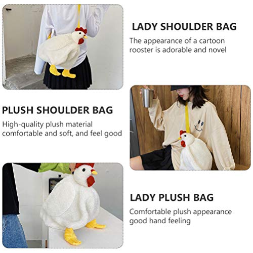 KESYOO Feminino Bolsa de Frango Bolsa Crossbody Cartoon Galo Bolsa de Ombro Bolsas de Pelúcia Cartei