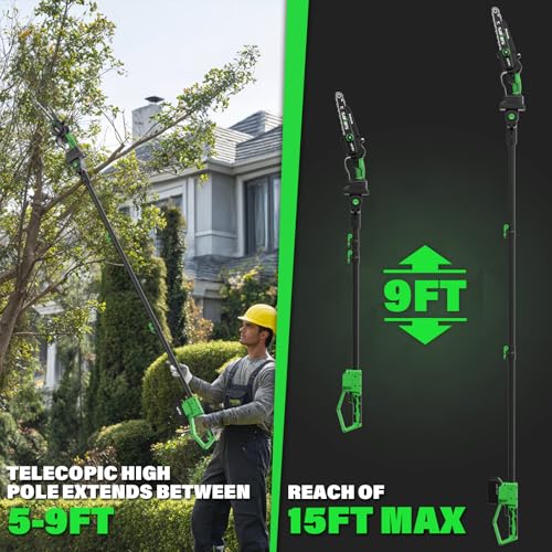Image of SOYUS 2-IN-1 Cordless Pole Saw & 8-Inch Mini Chainsaw with 2x 3.0Ah Battery