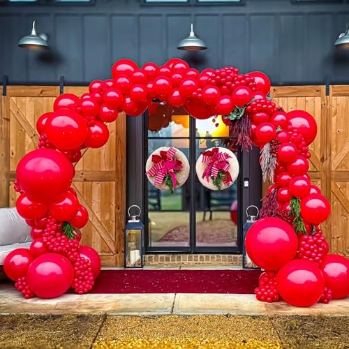 Image of Lukiituke Red Balloons, 55Pcs Red Latex Birthday Balloons with 12in