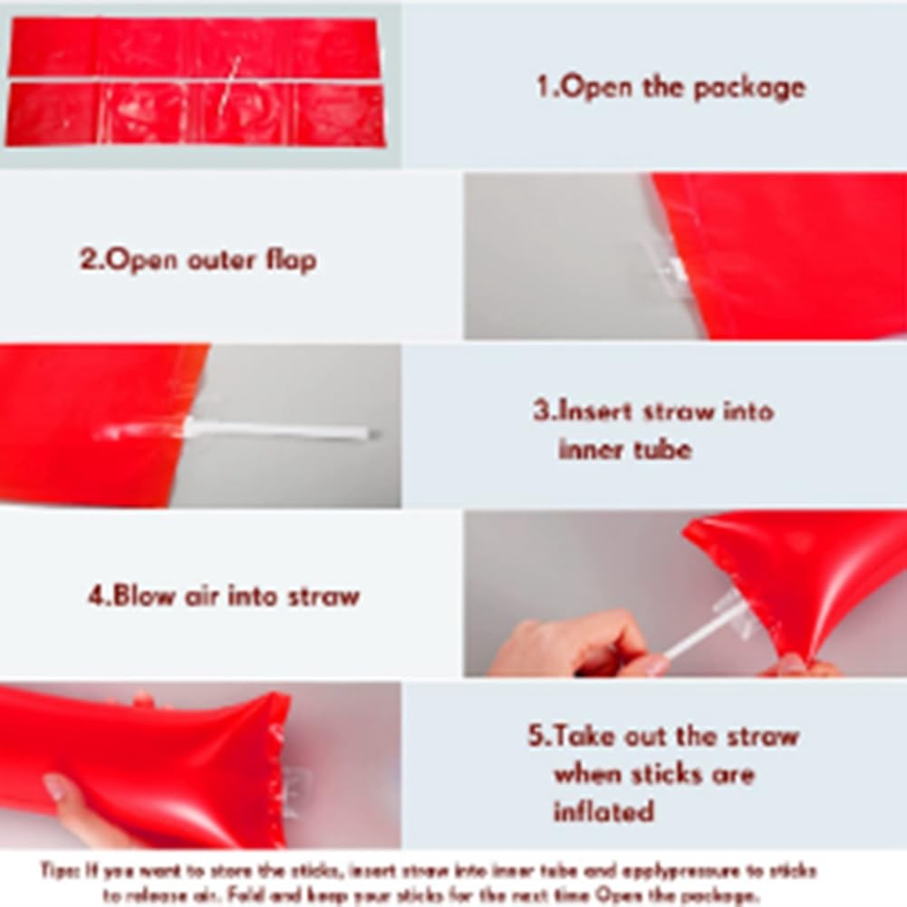 Bastoncini Gonfiabili Da Tifo - 20 Pezzi - Per Eventi Sportivi E Feste - Foto 11