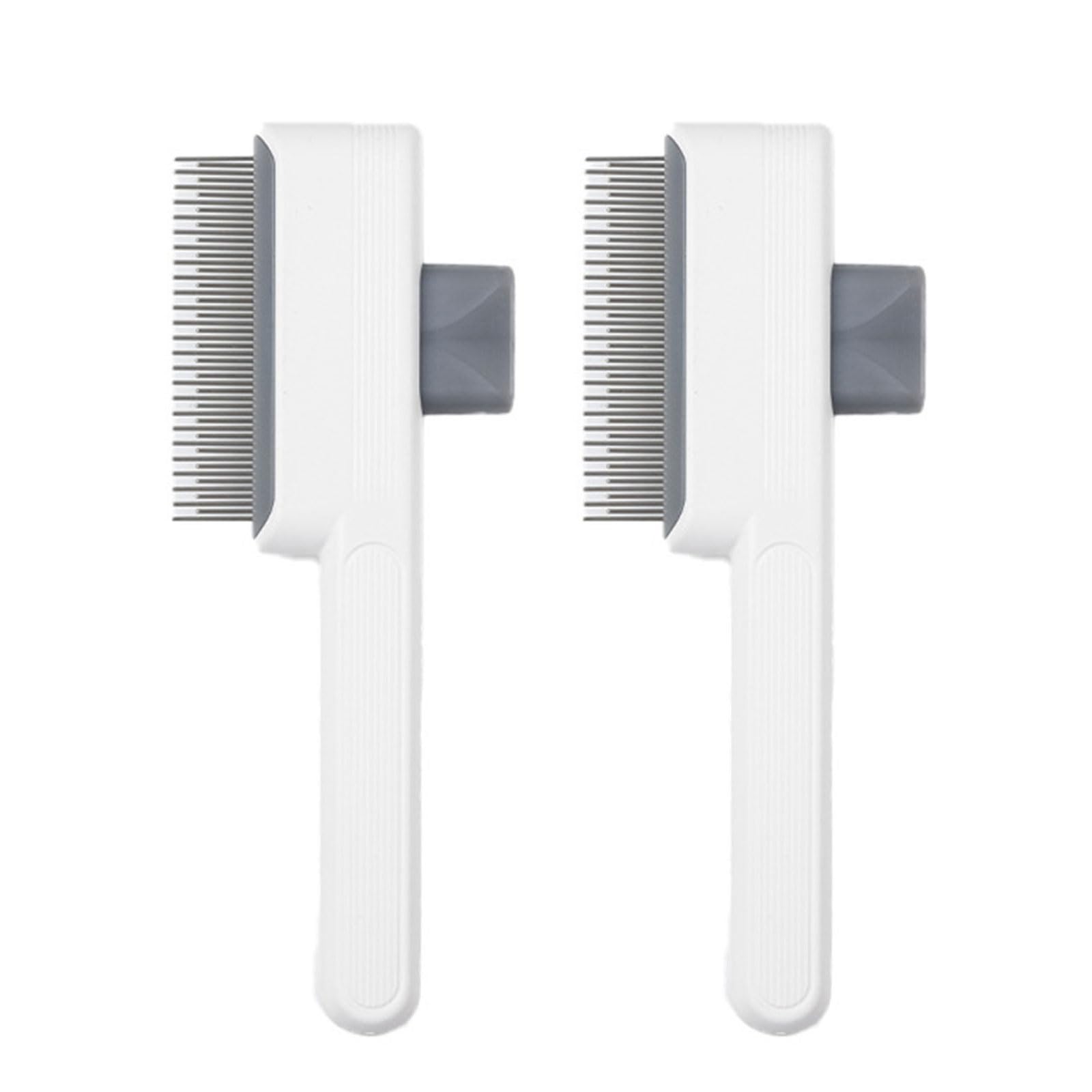 YUXITA 2PCS Dog Hair Brush Detangling Hair Comb with SelfCleaning Design For Shedding Furs Removal Ergonomic NonSlip Handle