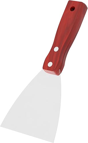 Cuchillo de masilla, herramienta raspadora de acero inoxidable de 4 pulgadas, cuchillos de metal con mango de madera para paneles de yeso,