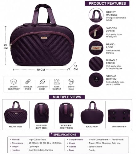 Image of Premium Travel Duffle Bag, Luggage Bag, 90 L Capacity Bag, Purple