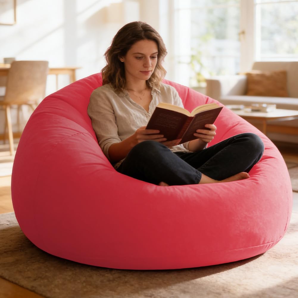 Divano gonfiabile e poltrona, pouf gonfiabile, comodo divano pieghevole per soggiorno, campeggio e giardino, gonfiabile e lavabile, poltrona singola per relax e tempo libero (rosso)