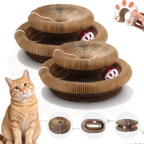 2Pcs Magic Organ Cat Scratcher Toy, Extra-Thick & Large Connectable