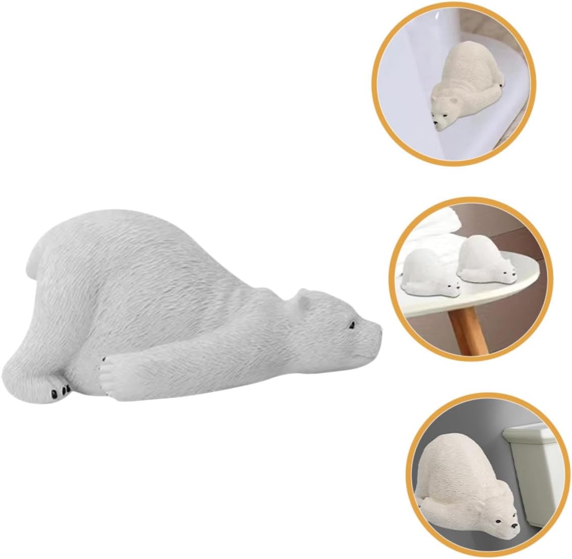 Resin Bear Shaped Toilet Bolt Caps Decorative Covers for Toilet Bowl Bolts Replacement Floor Screw Covers for Bathroom Accessories