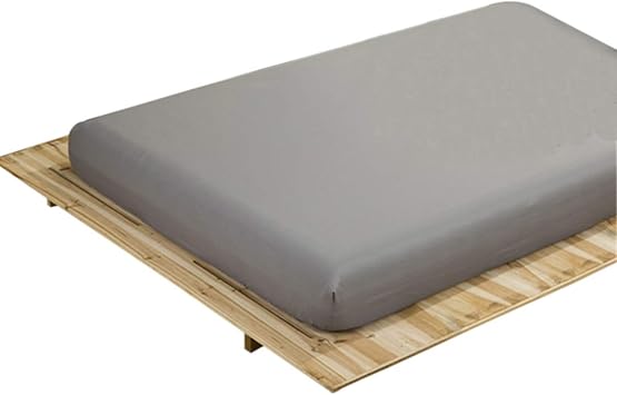 Luxury Mattress Protectors Fitted Sheet with Deep Pocket Bedding - Soft Cotton Fiber with Elastic Band, Grey, 90 x 190cm