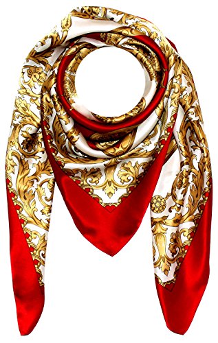 Lorenzo Cana Luxus Seidentuch aufwändig bedruckt Tuch 100% Seide 100 x 100 cm harmonische Farben Damentuch Schaltuch – Bild 4