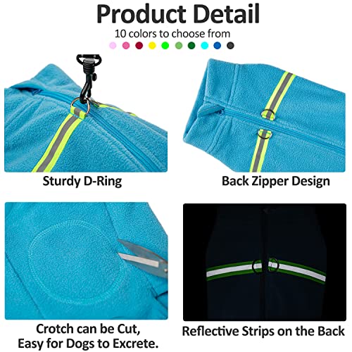 BT Bear Cosy Polar Fleece Coat for Dogs Full body Jacket, Dogs Onesie With D Ring, Zipper with Reflective Jumpsuit - Image 4