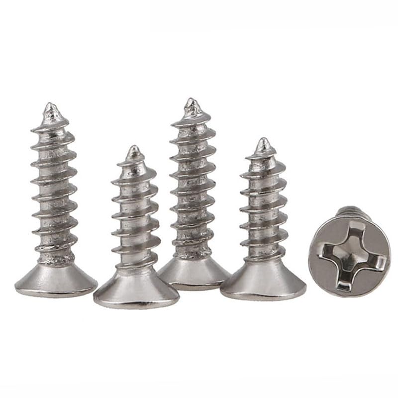 M2.5 M2.6 M3 M3.5 M4 Cross Phillips Countersunk Flat Head Self Tapping Screws Nickel-Plated Electronic Screws - (Size: M3x12mm, Color: 1000PCS)