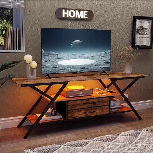 Modern 55″ TV Stand with Power Outlet fo…