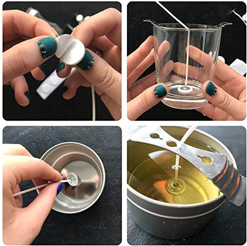 Cozyours Metal Candle Wick Centering Device, 21 Pcs & Candle Wick Stickers, 150 Pcs #TOP4