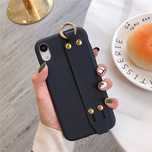 Topwin iPhone Xs Max Case, Soft Silicone Gel Rubber with Adjustable Wrist Strap