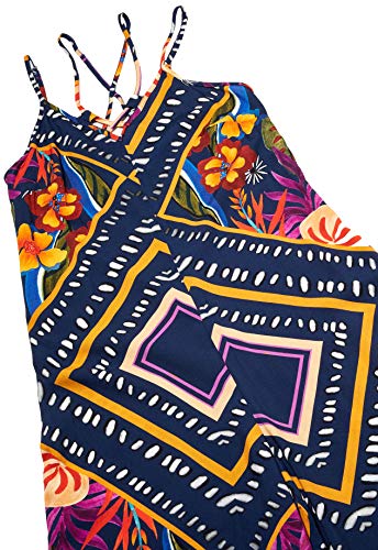 Vestido Casual Macacão, Mercatto, Feminino, Azul Escuro, M