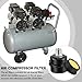 Threlaco 4 Pack Air Compressor Silencer, 1/2'' Air Compressor Intake Filter Silencer and 20mm Filter Noise Muffler Replacement Parts