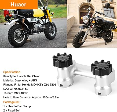 Miniatura 2 de Abrazadera de manillar de la motocicleta, manillar elevador elevador abrazadera de montaje para Z50 Z50J CT70 Z50R 50