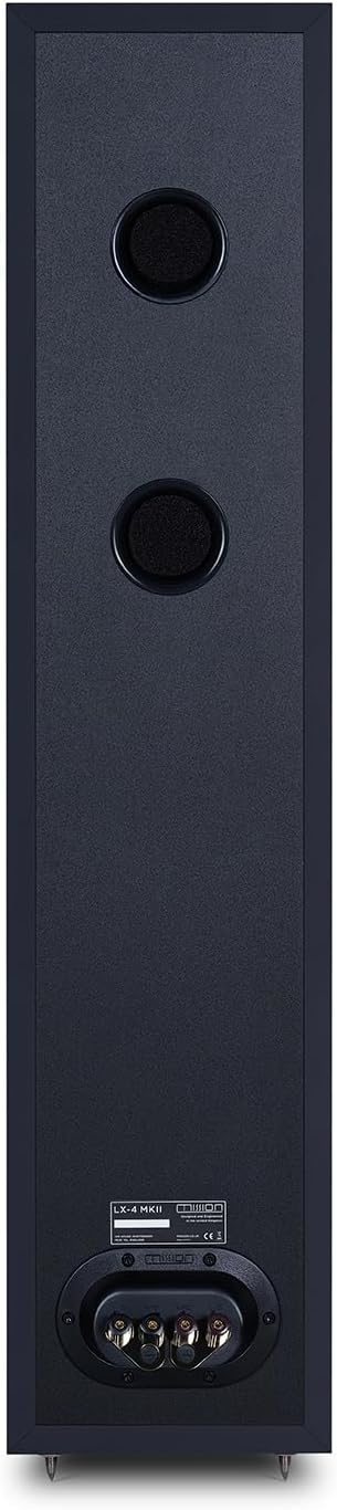 Rear view of the Mission LX-4 MKII Tower Speaker showing connection terminals