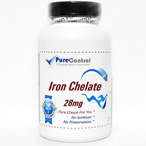 Iron Chelate 28mg // 200 Capsules // Pure // by PureControl Supplements