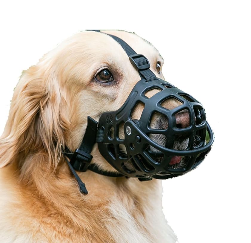 Bozal para Perro, Bozal Transpirable Ajustable for Perro, de Silicona, Color Negro, Varios tamaños, Paquete de 1 o 2(2 pcs,L/25-29cm/10-20kg)