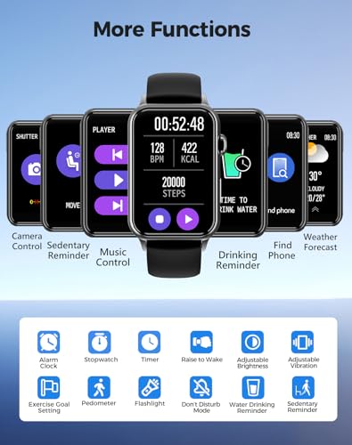 Wontrum Smart Watch, Health Fitness Tracker Watch For Women Men With 24/7 Heart Rate Spo2 Blood Pressure Monitor Sleetracker 128 Exercise Modes Step Calorie Counter Pedometer Ip68 Waterproof For Android Ios thumb #6