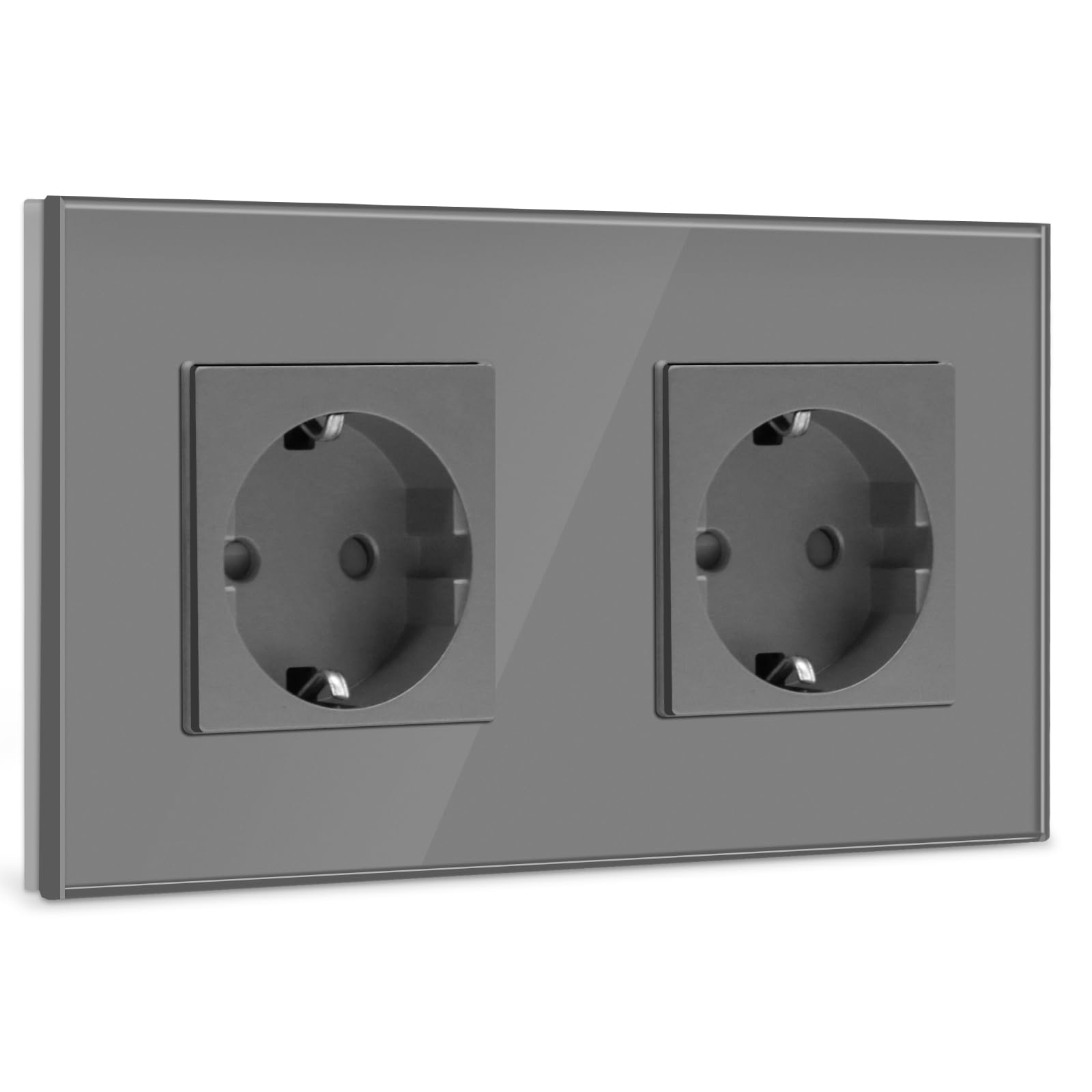 BSEED Lichtschalter Unterputz mit Steckklemme, Lichtschalter Glas, Taster Schalter Unterputz mit LED Kontrollleuchte, Light Switch Wandschalter für Wohnzimmer, Büro, Küche