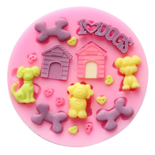 Longzang mini Dogs F0487 Fondant Mold Silicone Sugar mold Craft Molds DIY gumpaste flowers Cake Decorating