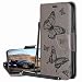 Produktbild Laybomo Hülle für Huawei P40 Pro Ledertasche Schmetterling Schuzhülle Weiches TPU Silikon Cover Magnetisch Brieftasche Schale Handyhülle Huawei P40 Pro, mit Visitenkartenhüllen (Grau)