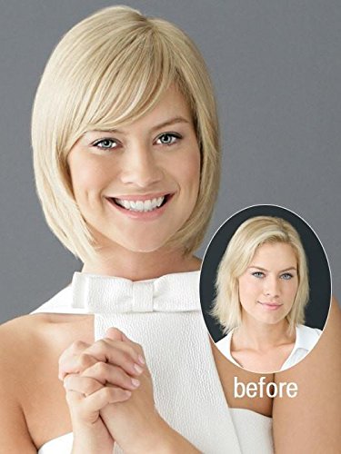 Chameleon Hair Topper Color R56/60 SILVER MIST - Raquel Welch Wigs Women's Synthetic Monofilament Base Clip In Bang Hairpiece Fringe