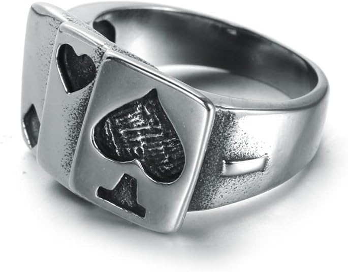 Vente Bague Homme Noire En Acier à Duo De Chaines