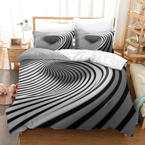 Housse de couette 3D fermeture éclair grise 220x240 sans plis - 3