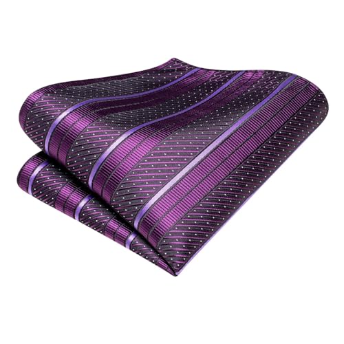 Image of Dubulle Silk Ties Set for Men Formal Paisley Striped Necktie Pocket Square Cufflinks 3PCS Sets Wedding Business Party