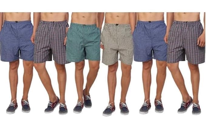 Men’s Regular Fit 100% Cotton Casual Lounge Shorts | Dual Pocket Sleep Shorts Pack of 6 (Multicolour)-picture-10
