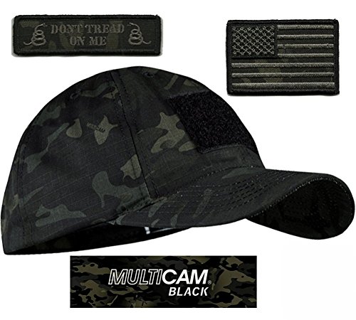 Condor Multicam-Black Tactical Patch & Hat Bundle (USA/DTOM Patches)