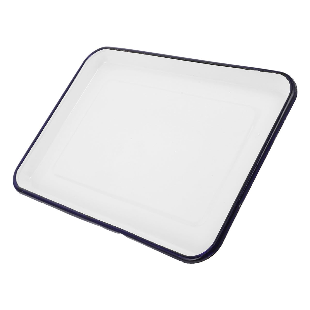 Bandeja de horno esmaltada rectangular de color claro retro para pan y pizza casera
