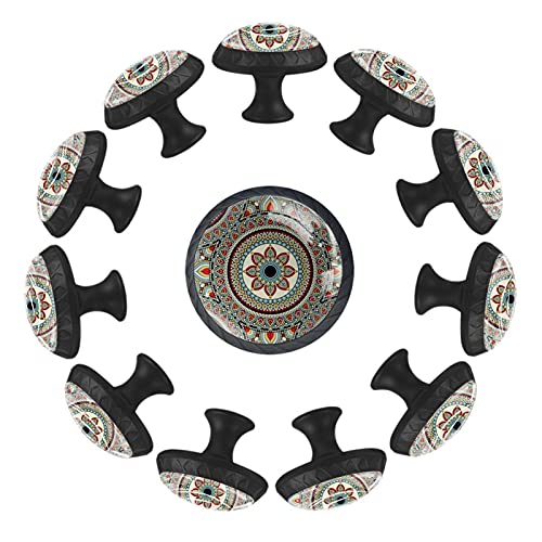 Bouton de tiroir rond mandala 35 mm lot de 12 poignées de commode
