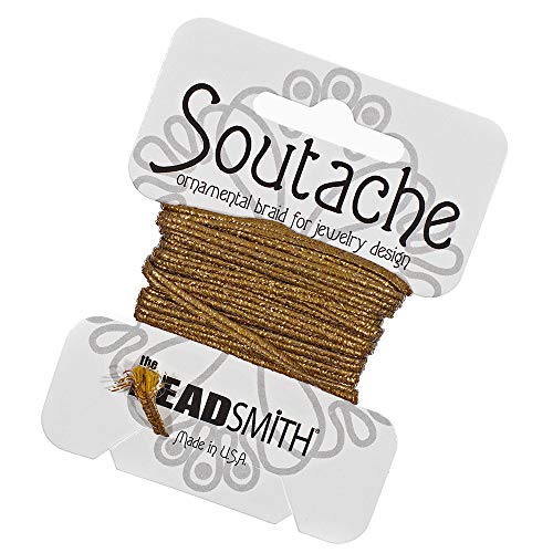 Craft County 3 yardas de 3 mm con textura metálica de poliéster Soutache Cord – Variedad de opciones de color – ideal para abalorios, fabricación de joyas, trenzado ornamental y mucho más.