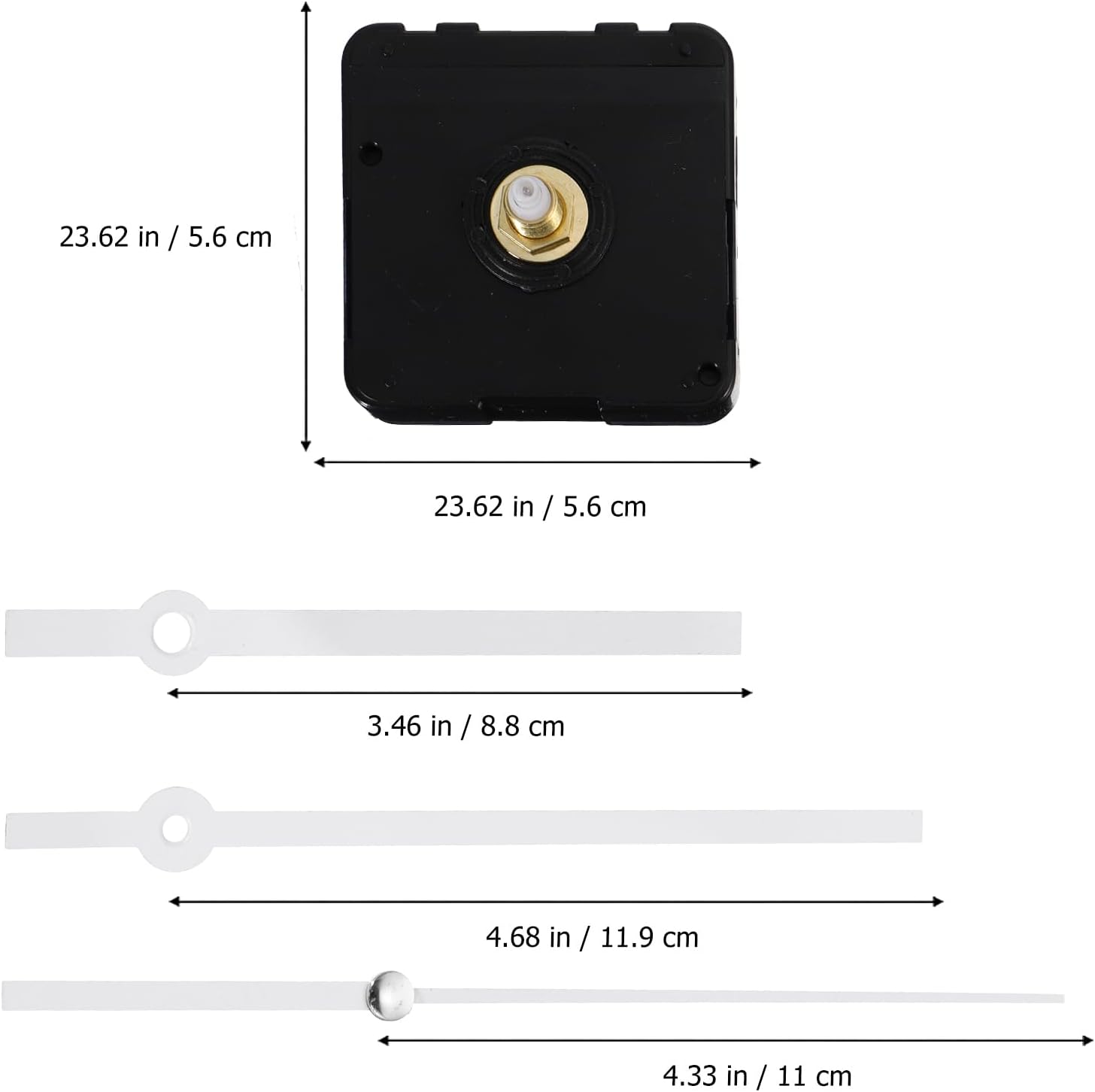 SHINEOFI DIY Quartz Clock Movement Kit, Silent Clock Mechanism Replacement with Silver Hands