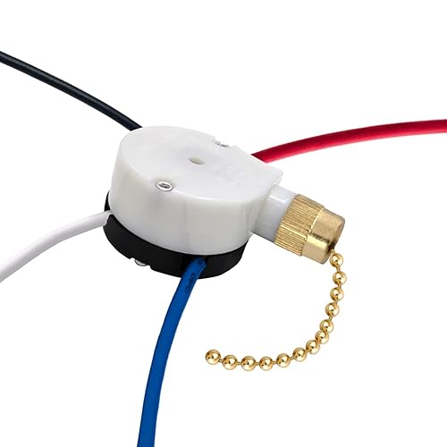 Zing Ear ZE-208S E89885 - Interruptor de ventilador de 3 velocidades, 4 cables, interruptor de ventilador de techo, interruptor de control de