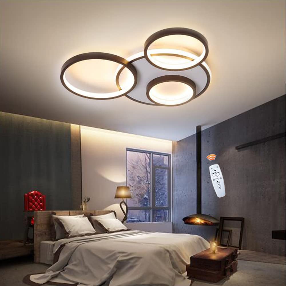 Nowoczesna lampa sufitowa LED możliwością przyciemniania lampa wisząca z pilotem okrągły żyrandol lampa do salonu akrylowy abażur sypialnia jadalnia kuchnia biurowe sali oświetlenie,4 heads
