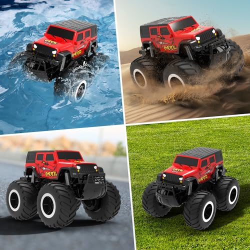 STEMTRON Amphibious Remote Control Car Toys for Boys 2.4 GHz 1:16 All Terrain Off-Road RC Car Waterproof RC Monster Truck Kids Pool Toys Remote Control Boat Gifts for Kids - Image 3