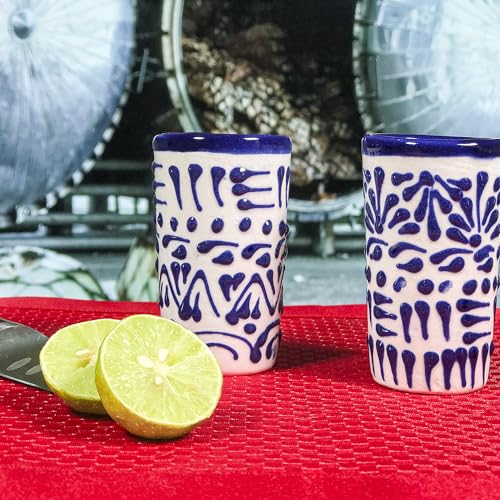 Mextequil 1234 Talavera Shot Glasses Set Of 4 Authentic Mexican Tequila Shot Glasses thumb #5