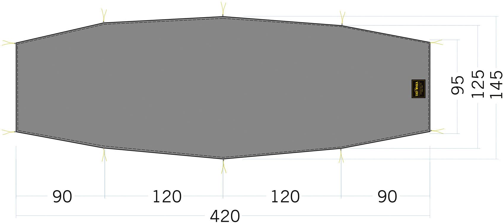 Tatonka Zeltunterlage Floor Sheet LT Rokua 2 - Leichter und wasserdichter Zeltboden für das Tatonka Rokua 2-Personen Zelt - Mit Schlaufen (420 x 95/145 cm)