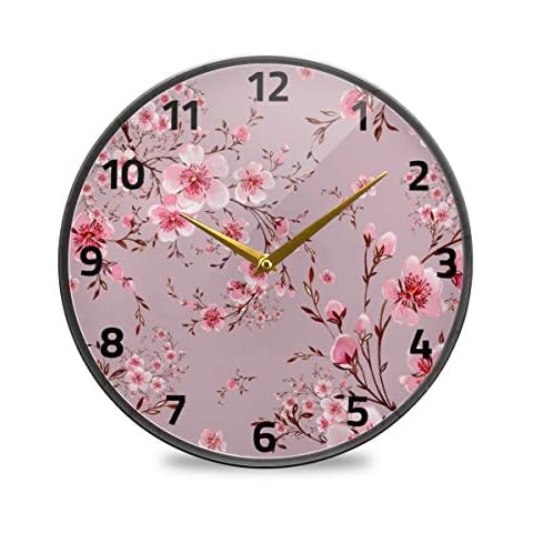 ALAZA Pink Floral Cherry Blossom Wall Clock Cover