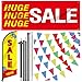 4 Pcs Extra Large Sales Sign Set 3 x 8 ft Huge Sale Banner 7ft Feather Flag with Pole Kit 689 ft 360 Pcs Colorful Pennant Banner Flags Outdoor Indoor Store Sale Sign for Business Advertising