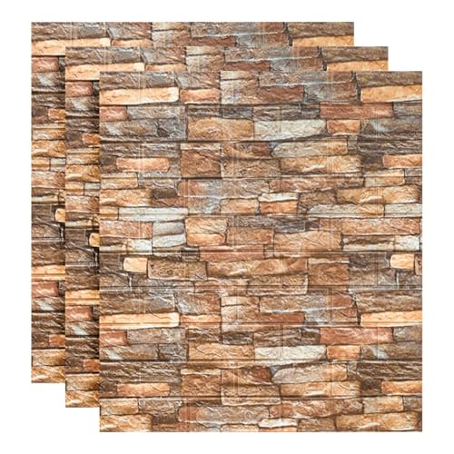 jweemax 3PCS Faux Brick Peel and Stick Wallpaper 27x30 Inch