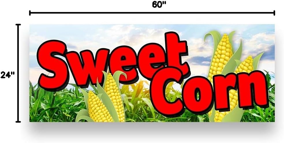 Sweet Corn Vinyl Banner 5 Feet Wide by 2 Feet Tall