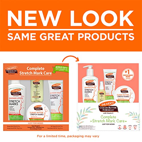 Palmer's Cocoa Butter Formula Pregnancy Skin Care Kit For Stretch Marks And Scars, Dermatologist Approved, Gift For Mom To Be, 4 Piece Full Size Set #TOP1