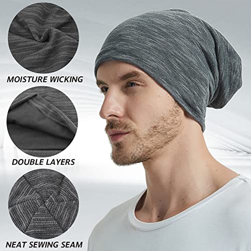 Einskey Slouchy Beanie For Men & Women, 2-Pack Oversize Long Skull Cap Large Knit Hat For All Seasons #TOP1